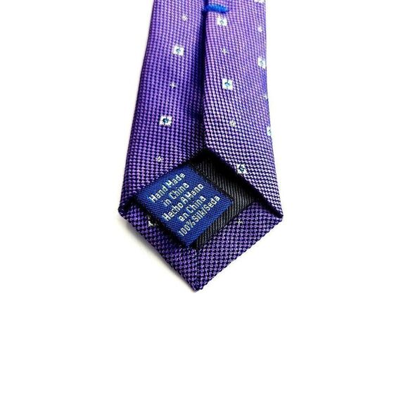 Vince Camuto Purple Woven Geometric Silk Tie - Picture 4 of 6